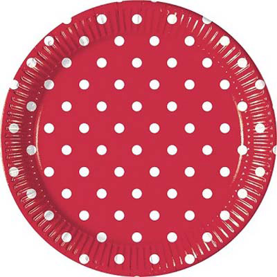 PIATTI 23 CM POIS ROSSO